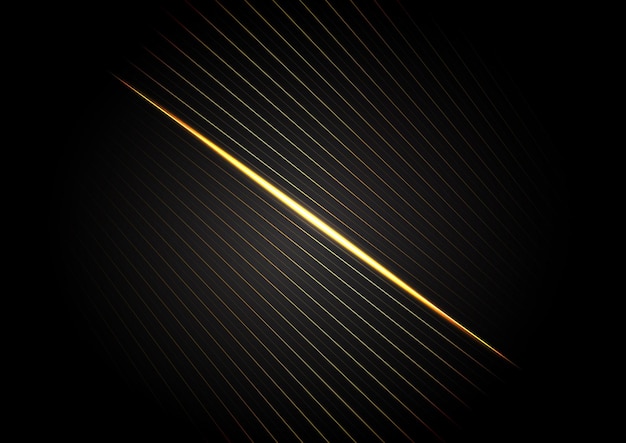 Rayas abstractas líneas doradas superposición diagonal sobre fondo negro Estilo de lujo