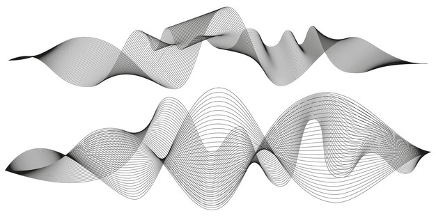 Rayas abstractas onduladas. Elementos de vector de línea curva para el diseño de música. Ecualizador de sonido digital.