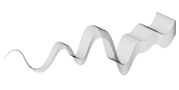 Rayas abstractas onduladas. Elementos de vector de línea curva para el diseño de música. Ecualizador de sonido digital.