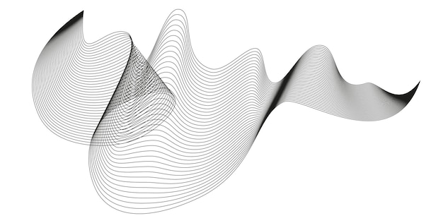 Rayas abstractas onduladas. elementos de vector de línea curva para el diseño de música. ecualizador de sonido digital.