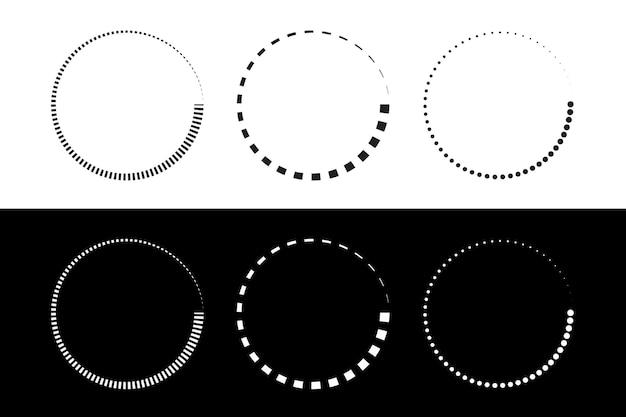 Las rayas alrededor del logotipo del círculo cuenta atrás gráfico de un ícono circular de progreso parcialmente llenado