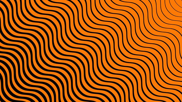 Las rayas angulares negras y naranjas ondulan el fondo abstracto para el telón de fondo o el estilo de la tela