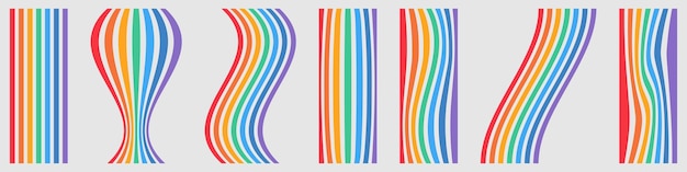 Las rayas del arcoíris Las rayas verticales El color del arco iris Ilustración vectorial
