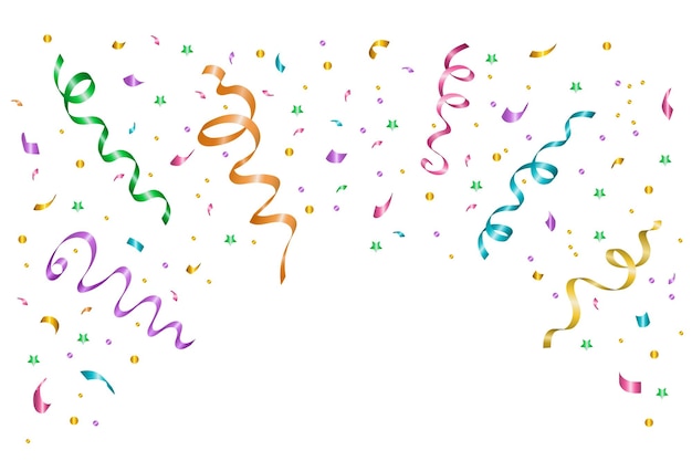 Rayas brillantes y cintas de confeti para felicitaciones y decoración navideña