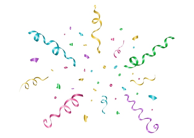 Rayas brillantes y cintas de confeti para felicitaciones y decoración navideña