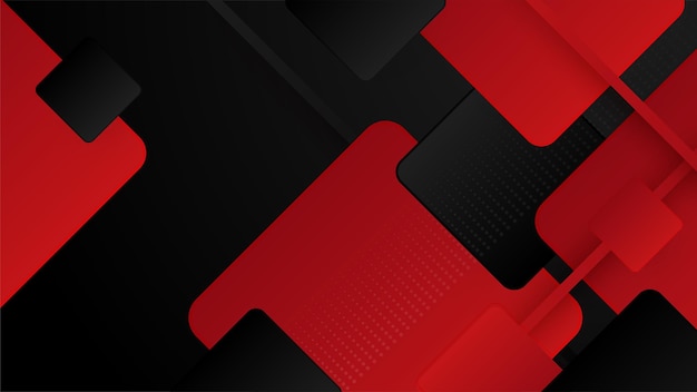 Rayas brillantes rojas y negras de alto contraste Diseño de fondo gráfico de tecnología abstracta Fondo corporativo vectorial Ilustración vectorial