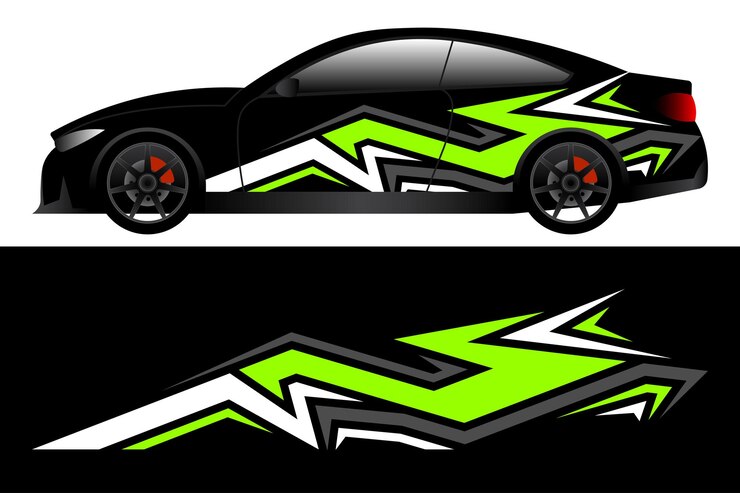 Vector las rayas de las calcomanías deportivas las líneas de velocidad las rayas deportivas las tiras de afinación de carreras y el conjunto vectorial de pegatinas de automóviles
