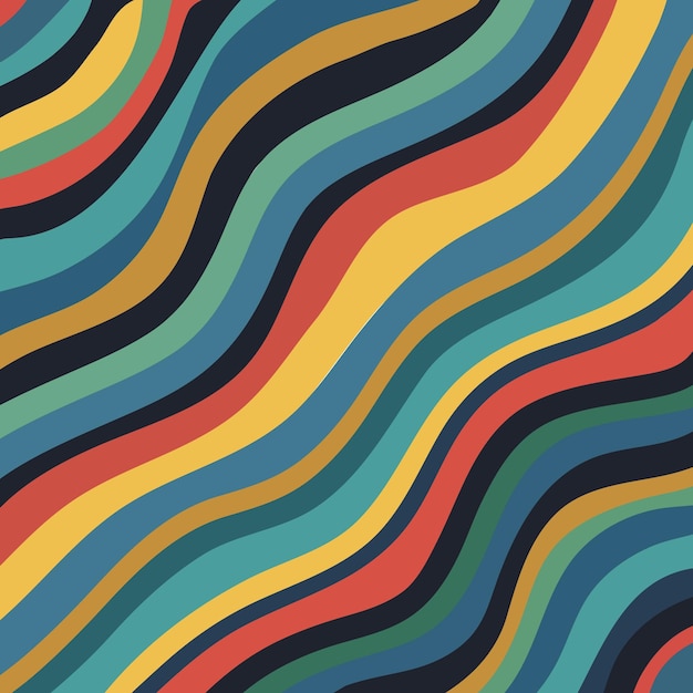 Las rayas de colores de diferentes espesores de deoganal ondulado imagen de fondo Ilustración vectorial