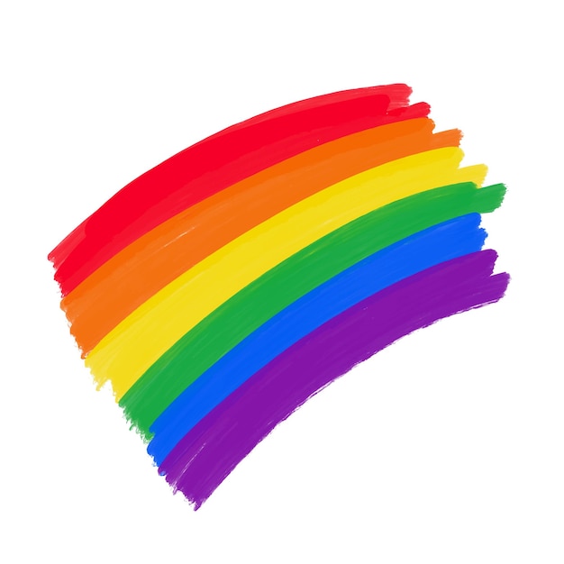 Rayas de colores texturizadas con trazo de pintura de arco iris vectorial en color de la comunidad LGBT Acuarela artística