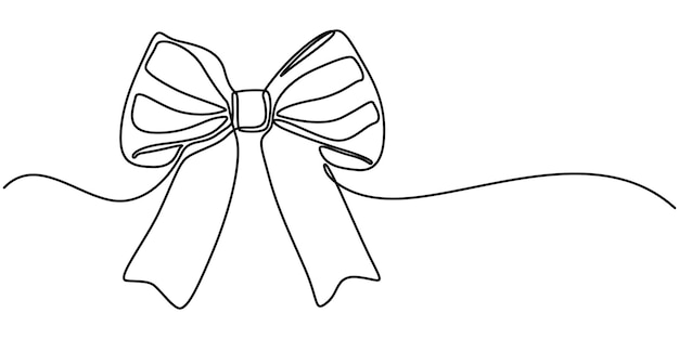 Las rayas de coqueta, la cinta de arco, el dibujo continuo de una línea, el dibujos de una línea continua de una fiesta.