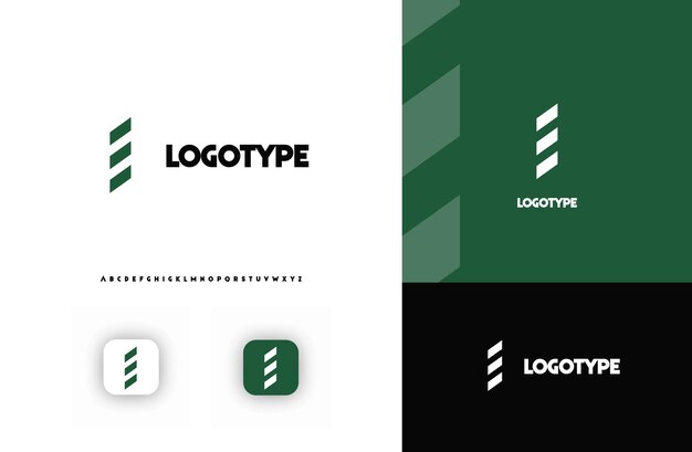 Rayas diagonales en negrita que crean formas geométricas letra i logotipo para banca financiera de tecnología