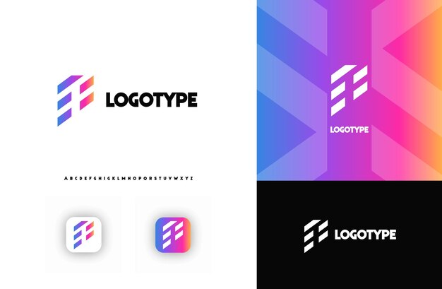 Las rayas diagonales en negrita que crean formas geométricas la letra p logotipo para la banca de finanzas tecnológicas