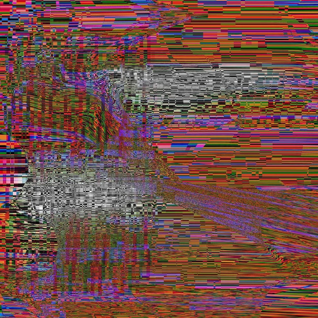 Rayas horizontales con fallas Luces nocturnas coloridas Error de señal digital Fondo abstracto para una tarjeta de visita de portada de póster o postal Elemento de diseño