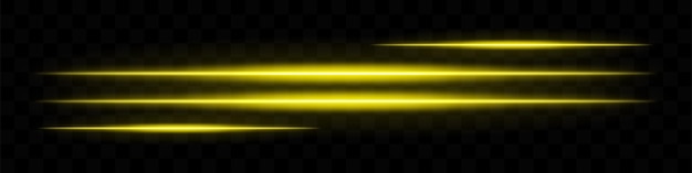 Rayas de luz amarillas brillantes Rayos horizontales líneas brillantes abstractas líneas radiantes brillo futurista energía luminosa efecto de brillo dinámico láser de neón de movimiento
