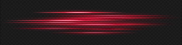 Las rayas de luz horizontal roja en fondo oscuro crean un efecto de desenfoque de movimiento rápido que mejora la energía dinámica y la atmósfera de la interfaz digital