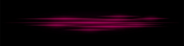 Rayas de luz roja realistas con desenfocamiento de movimiento en un fondo negro Rayos de energía futuristas Efecto de velocidad Brillo de neón Diseño cibernético de ciencia ficción