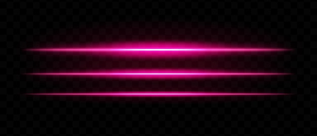 Rayas de luz rosadas brillantes rayos horizontales de neón líneas brillantes abstractas energía futurista movimiento dinámico brillo efecto luminoso llamarada óptica láser eléctrico