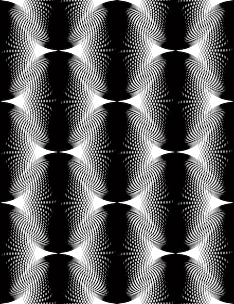 Vector rayas monocromáticas geométricas superpuestas de patrones sin fisuras, fondo abstracto vectorial en blanco y negro. fondo gráfico simétrico con formas geométricas superpuestas.