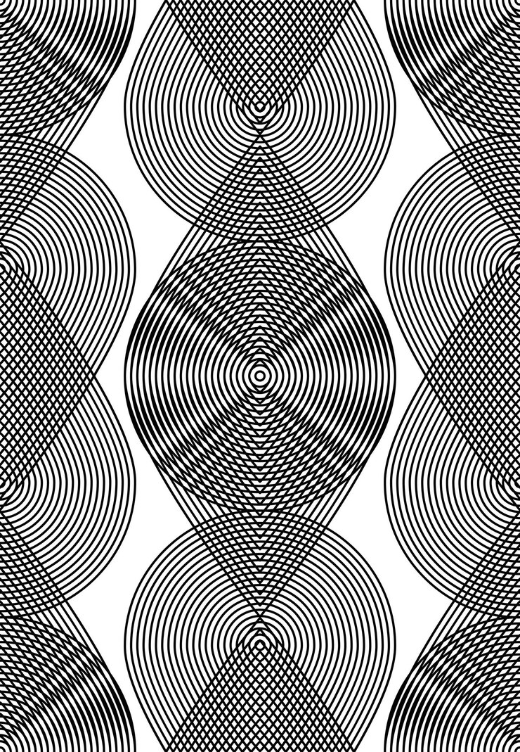 Vector rayas monocromáticas geométricas superpuestas de patrones sin fisuras, fondo abstracto vectorial en blanco y negro. fondo gráfico simétrico con formas geométricas superpuestas.