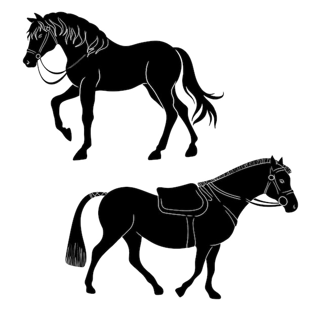 Rayas negras siluetas de animales marinos Grunge textura monocromática en estilo linocuto Conjunto vectorial de elementos