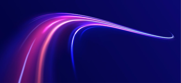 Rayas de neón en forma de vueltas de perforación y remolino Luz de fondo Velocidad ondulada Velocidad de curva de remolino