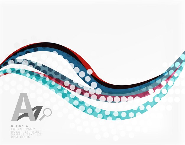 Rayas de onda superpuestas de color Vector de fondo abstracto Plantilla vectorial para opciones de número de diagrama de diseño de flujo de trabajo o diseño web