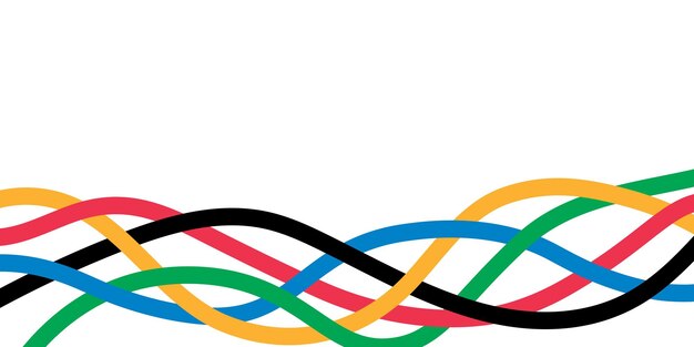 Rayas onduladas abstractas aisladas en un fondo transparente Bandera de los Juegos Olímpicos Vector