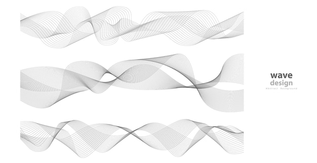 Rayas onduladas abstractas en un fondo blanco aisladas Arte de líneas onduladas Diseño curvo y liso Ilustración vectorial EPS 10