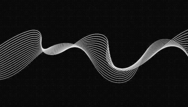 Rayas onduladas abstractas en un fondo oscuro aislado cinta curva lisa Ilustración vectorial