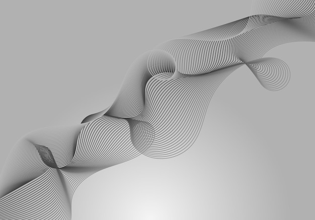 Rayas onduladas abstractas sobre un fondo blanco aislado. Arte de línea ondulada, diseño curvo suave.