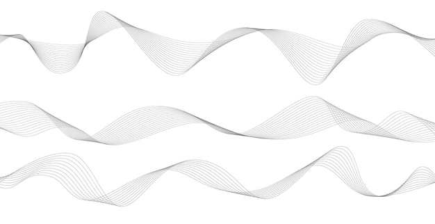 Rayas onduladas abstractas sobre un fondo blanco aislado