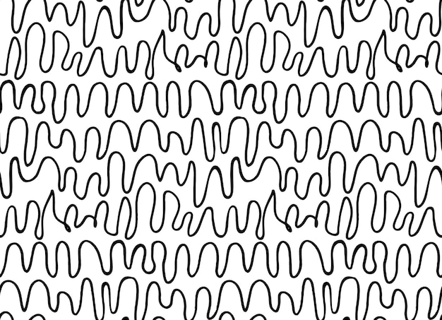 Rayas onduladas de patrones sin fisuras líneas temblorosas ornamento sin fin garabatos horizontales textura dibujada a mano