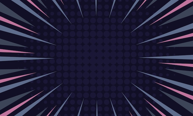 Rayas radiales de fondo oscuro de estilo cómico