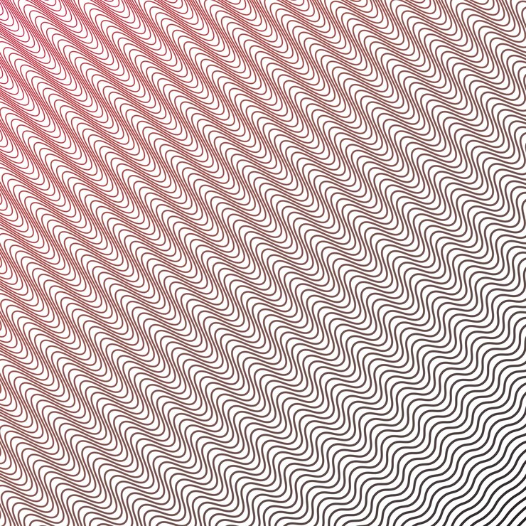 Vector las rayas rojas ondulan un patrón sin costuras imagen vectorial abstracta