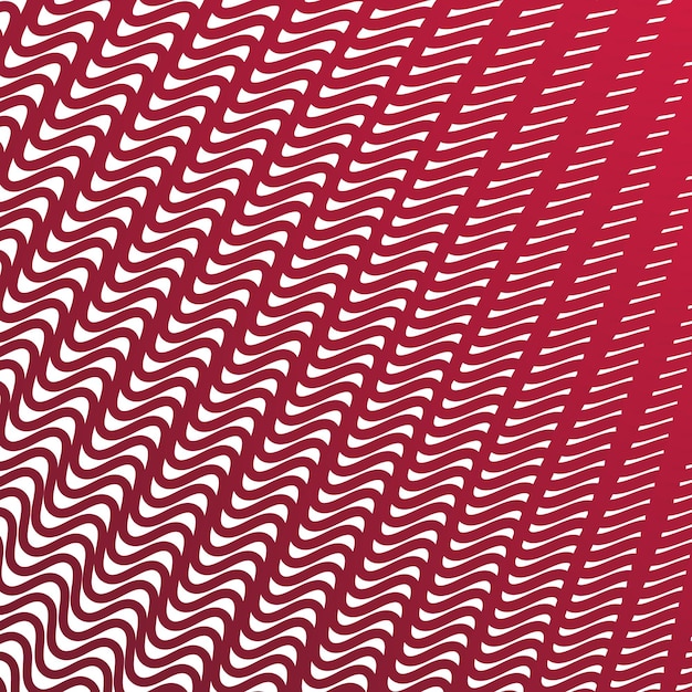 Las rayas rojas ondulan un patrón sin costuras imagen vectorial abstracta