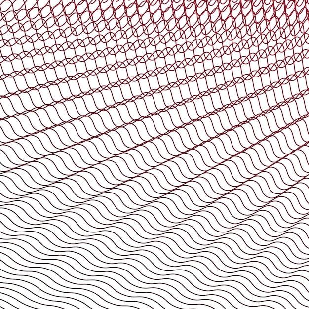 Las rayas rojas ondulan un patrón sin costuras imagen vectorial abstracta