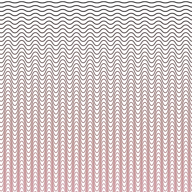 Las rayas rojas ondulan un patrón sin costuras imagen vectorial abstracta