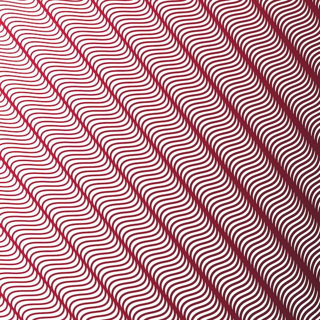 Las rayas rojas ondulan un patrón sin costuras imagen vectorial abstracta