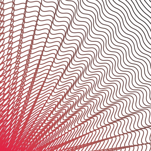 Las rayas rojas ondulan un patrón sin costuras imagen vectorial abstracta