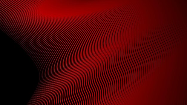 Rayas rojas oscuras línea ondulada fondo abstracto para telón de fondo