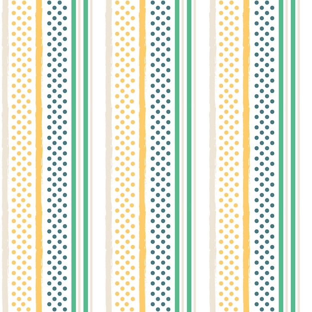 Rayas verticales modernas coloridas con lunares Vector de patrones sin fisuras EPS10, Diseño para moda, tela, textil, papel pintado, cubierta, web, envoltura y todas las impresiones en blanco