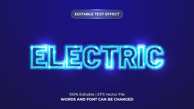 Rayo eléctrico estilo moderno efecto de texto estilo gráfico