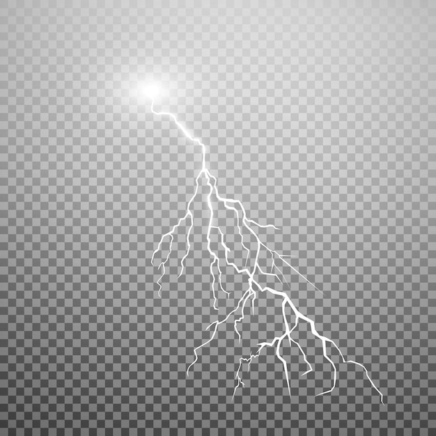El rayo golpea en tiempo de tormenta