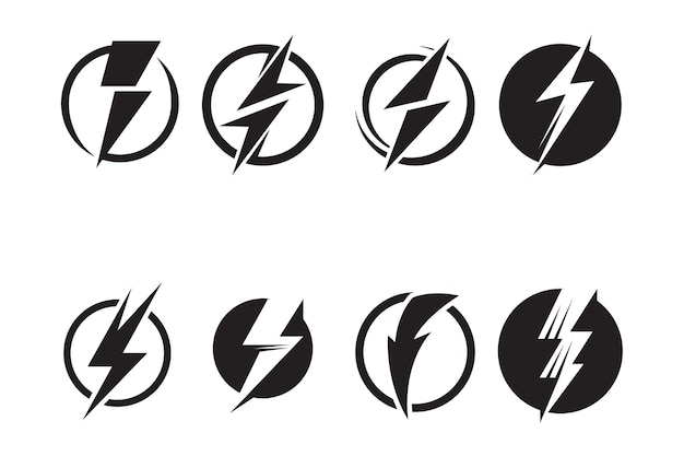 Rayo logo y símbolo vector
