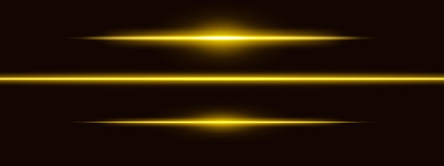 Rayo de luz dorado Reflexión aguda de un haz horizontal Scifi diseña transiciones de luz o efectos futuristas Rayas de luz brillantes y efectos de neón Brillo dinámico fondo de papel tapiz