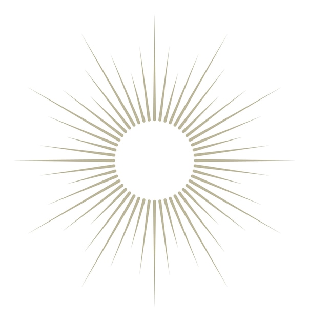 Rayo de sol decorativo logo Rayos de luz dorada