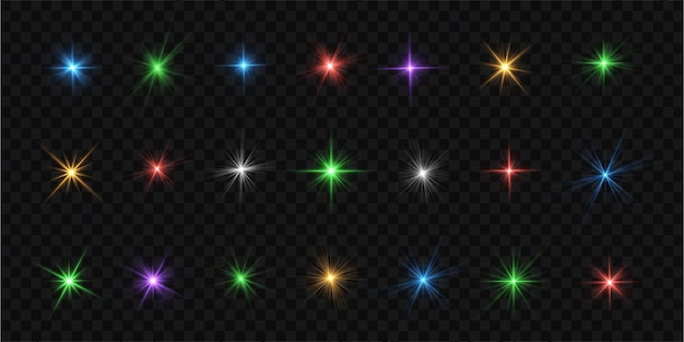 Rayo solar brillo abstracto brillo efecto de luz estallido de estrellas haz de luz solar brillante imagen aislada