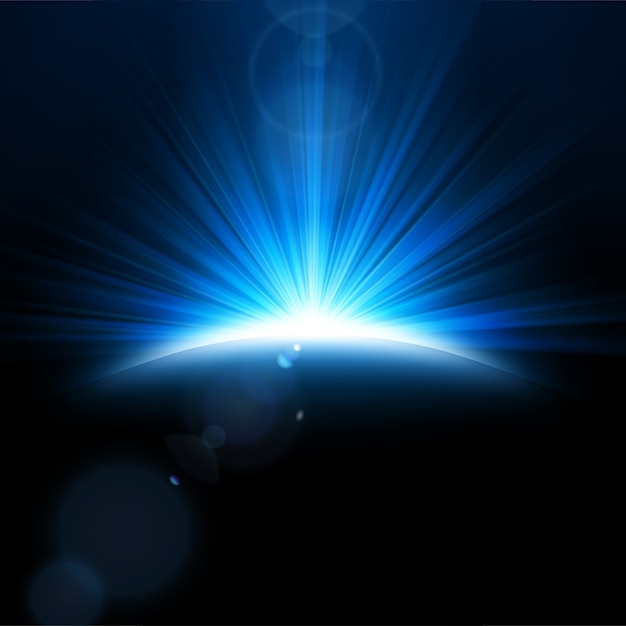 Rayos azules en fondo oscuro