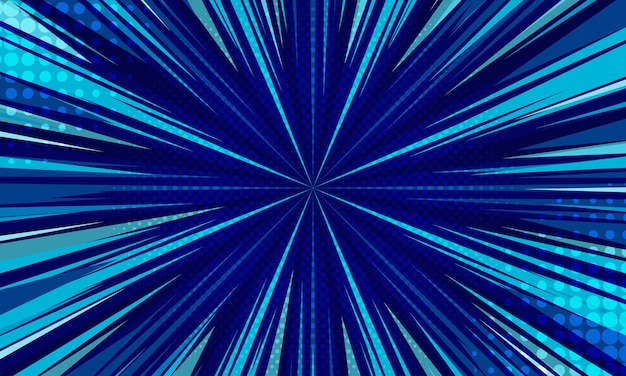 Rayos azules radiales abstractos de fondo retro