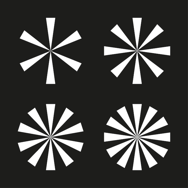 Rayos de círculos blancos sobre fondo negro Impresión de arte geométrico Ilustración vectorial